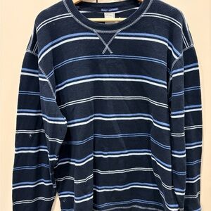 Vintage Striped Navy Blue Men's Crewneck Sweater